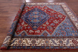 Red Persian Fine Serapi Handmade Wool Rug - 8' 0" X 9' 7" - Golden Nile