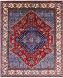 Red Persian Fine Serapi Handmade Wool Rug - 8' 0" X 9' 7" - Golden Nile
