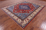 Red Persian Fine Serapi Handmade Wool Rug - 8' 0" X 9' 7" - Golden Nile