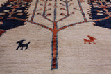 Ivory Tribal Persian Gabbeh Hand Knotted Wool Rug - 5' 9" X 7' 7" - Golden Nile