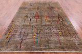 Tribal Persian Gabbeh Hand Knotted Wool Rug - 6' 7" X 9' 6" - Golden Nile