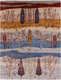 Tribal Persian Gabbeh Hand Knotted Wool Rug - 4' 10" X 6' 3" - Golden Nile
