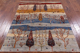 Tribal Persian Gabbeh Hand Knotted Wool Rug - 4' 10" X 6' 3" - Golden Nile