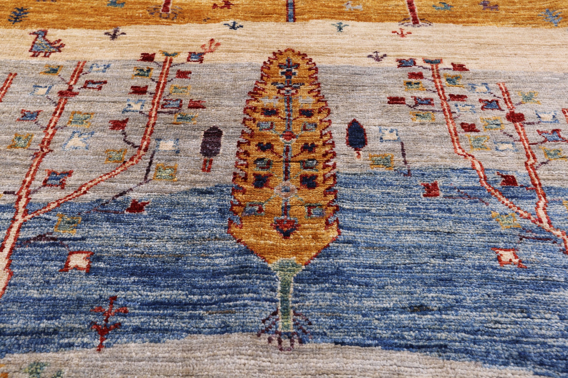 Tribal Persian Gabbeh Hand Knotted Wool Rug - 4' 10" X 6' 3" - Golden Nile