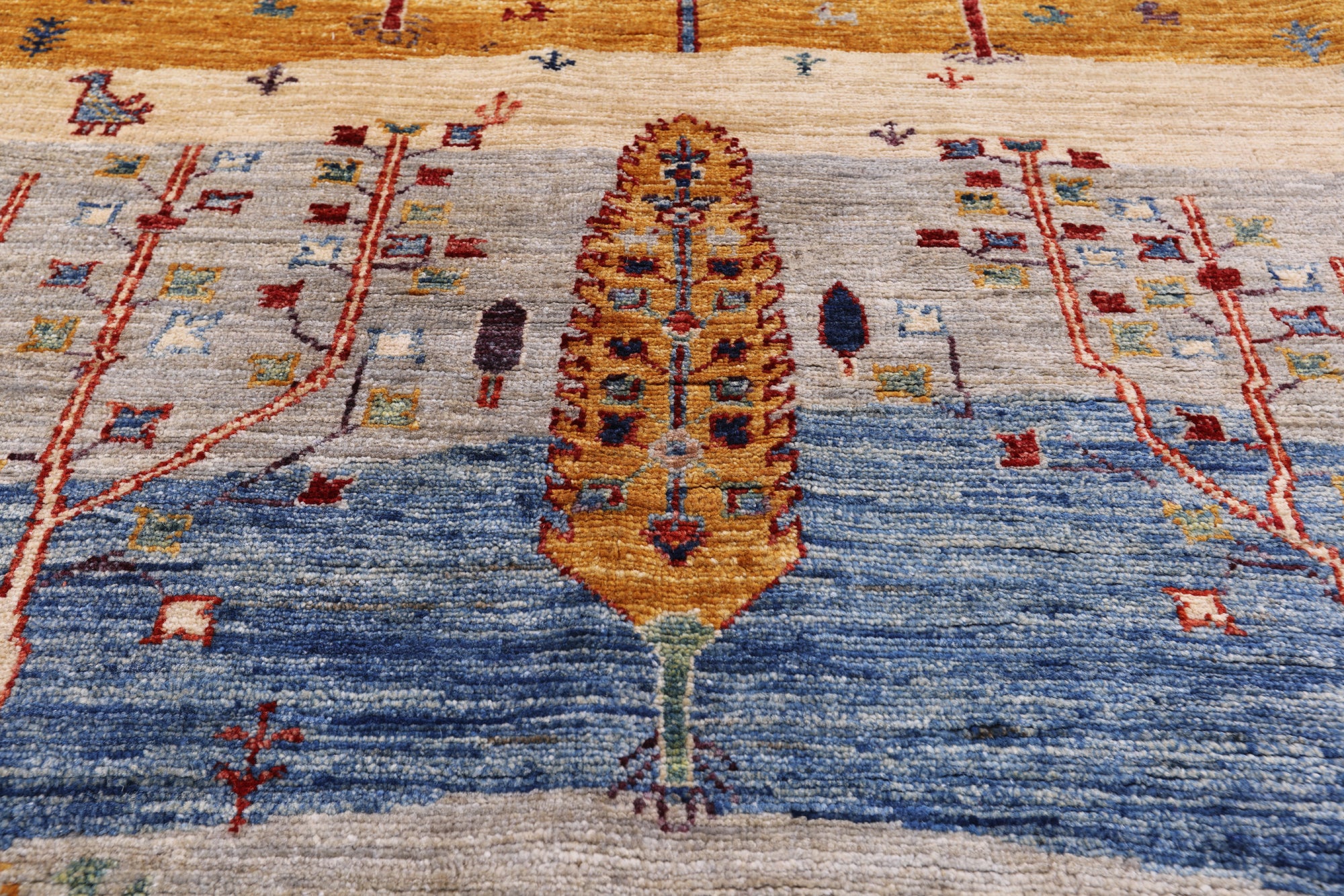 Tribal Persian Gabbeh Hand Knotted Wool Rug - 4' 10" X 6' 3" - Golden Nile