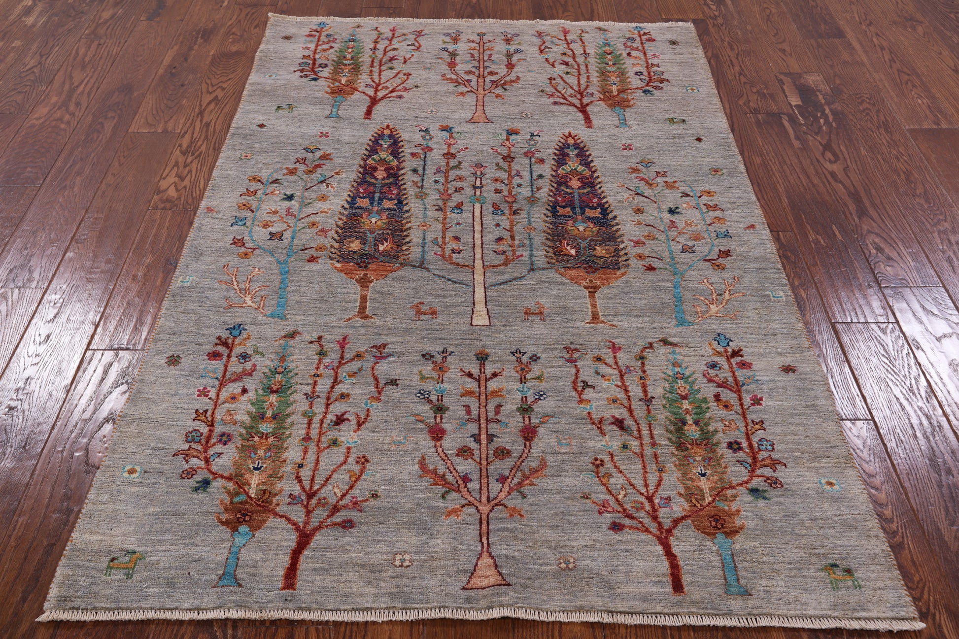 Tribal Persian Gabbeh Handmade Wool Rug - 4' 0" X 6' 2" - Golden Nile