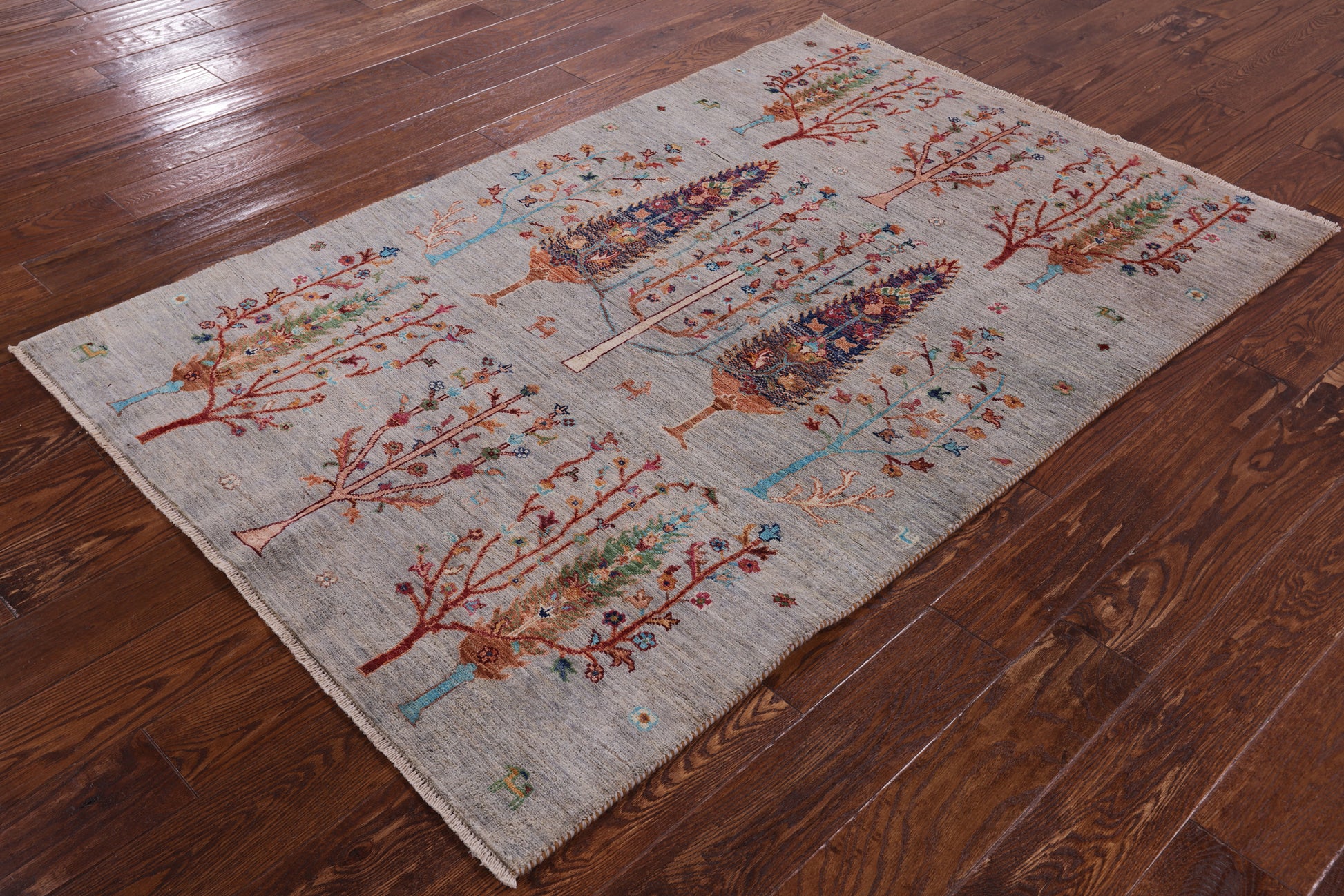 Tribal Persian Gabbeh Handmade Wool Rug - 4' 0" X 6' 2" - Golden Nile
