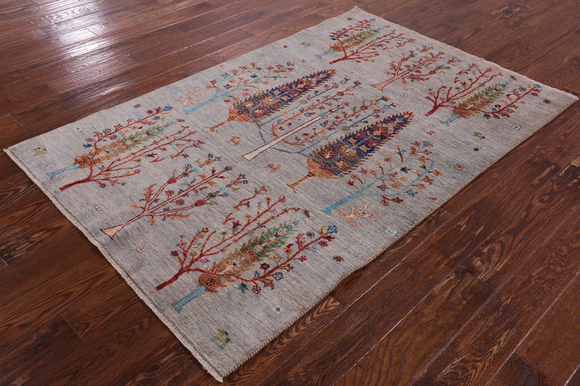 Tribal Persian Gabbeh Handmade Wool Rug - 4' 0" X 6' 2" - Golden Nile