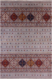 Tribal Khorjin Persian Gabbeh Hand Knotted Wool Rug - 6' 5" X 9' 8" - Golden Nile