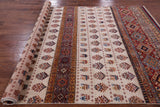 Ivory Tribal Persian Gabbeh Handmade Wool Rug - 6' 7" X 9' 7" - Golden Nile