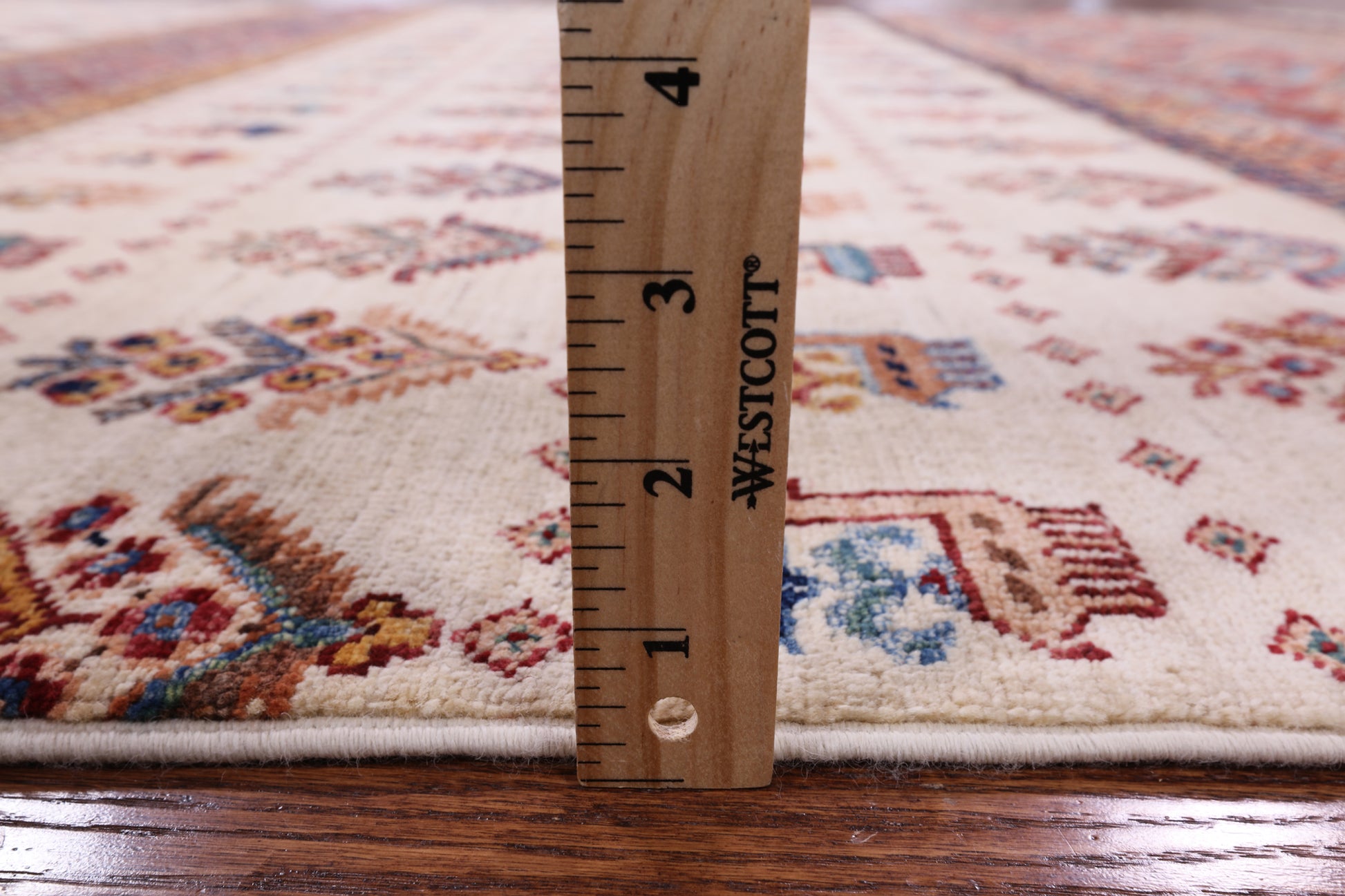 Ivory Tribal Persian Gabbeh Handmade Wool Rug - 6' 7" X 9' 7" - Golden Nile