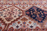 Grey Tribal Khorjin Persian Gabbeh Handmade Wool Rug - 6' 7" X 9' 6" - Golden Nile