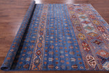 Blue Tribal Persian Gabbeh Hand Knotted Wool Rug - 8' 2" X 10' 9" - Golden Nile
