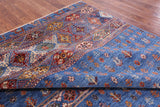 Blue Tribal Persian Gabbeh Hand Knotted Wool Rug - 8' 2" X 10' 9" - Golden Nile