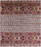 Tribal Persian Gabbeh Handmade Wool Rug - 8' 5" X 9' 9" - Golden Nile