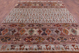 Tribal Persian Gabbeh Handmade Wool Rug - 8' 5" X 9' 9" - Golden Nile