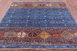 Square Khorjin Persian Gabbeh Handmade Wool Rug - 6' 4" X 6' 4" - Golden Nile