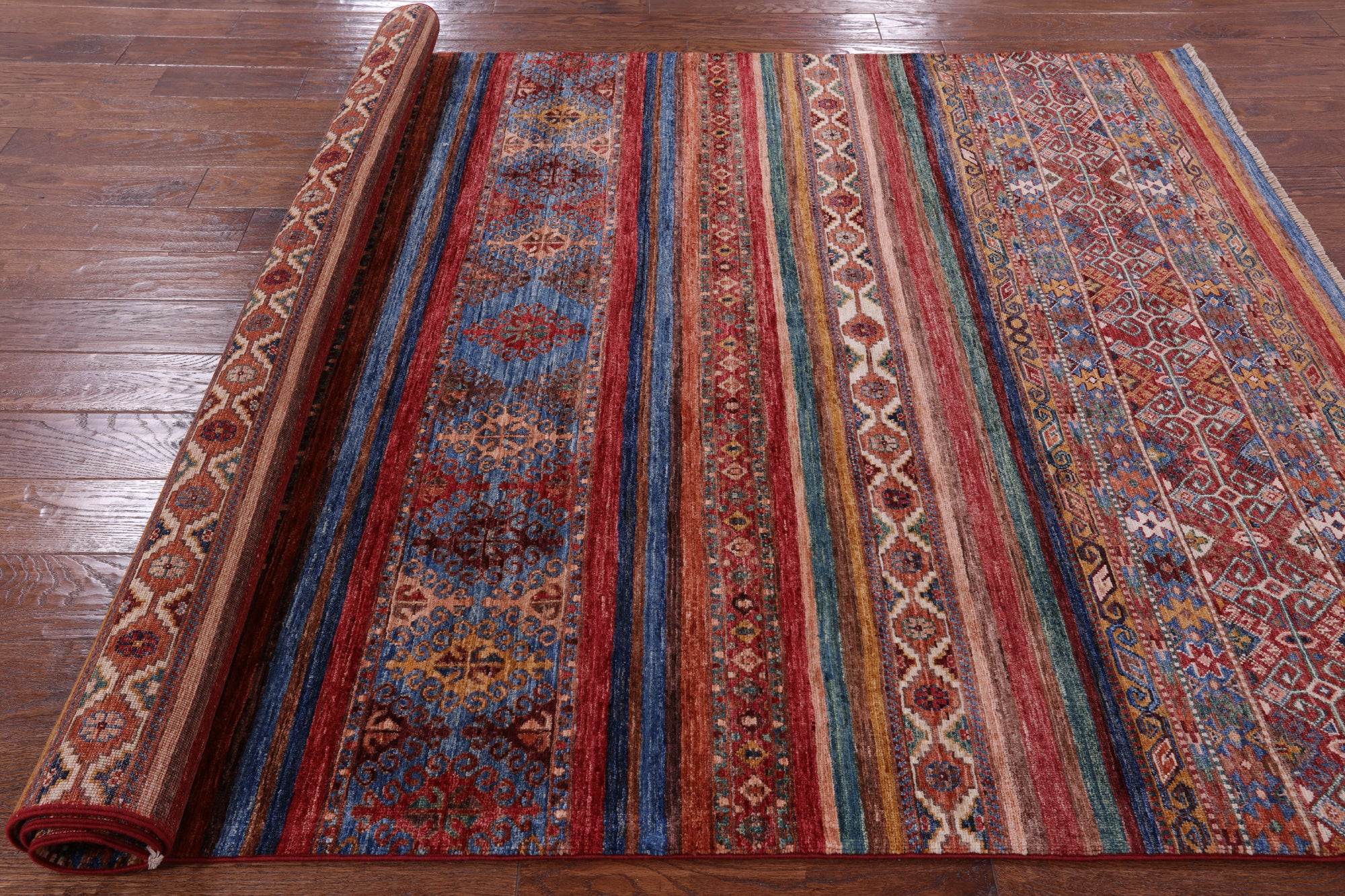Khorjin Persian Gabbeh Hand Knotted Wool Rug - 5' 8" X 8' 1" - Golden Nile