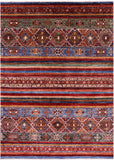 Khorjin Persian Gabbeh Hand Knotted Wool Rug - 5' 1" X 6' 11" - Golden Nile