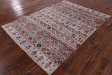 Tribal Persian Gabbeh Handmade Wool Rug - 4' 8" X 6' 6" - Golden Nile