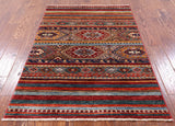 Khorjin Persian Gabbeh Handmade Wool Rug - 3' 4" X 4' 10" - Golden Nile