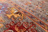 Khorjin Persian Gabbeh Hand Knotted Wool Rug - 3' 11" X 5' 6" - Golden Nile