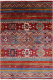 Khorjin Persian Gabbeh Handmade Wool Rug - 3' 3" X 4' 10" - Golden Nile