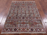 Tribal Persian Gabbeh Hand Knotted Wool Rug - 3' 3" X 4' 10" - Golden Nile