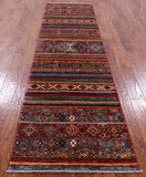 Khorjin Persian Gabbeh Hand Knotted Wool Runner Rug - 2' 8" X 9' 9" - Golden Nile