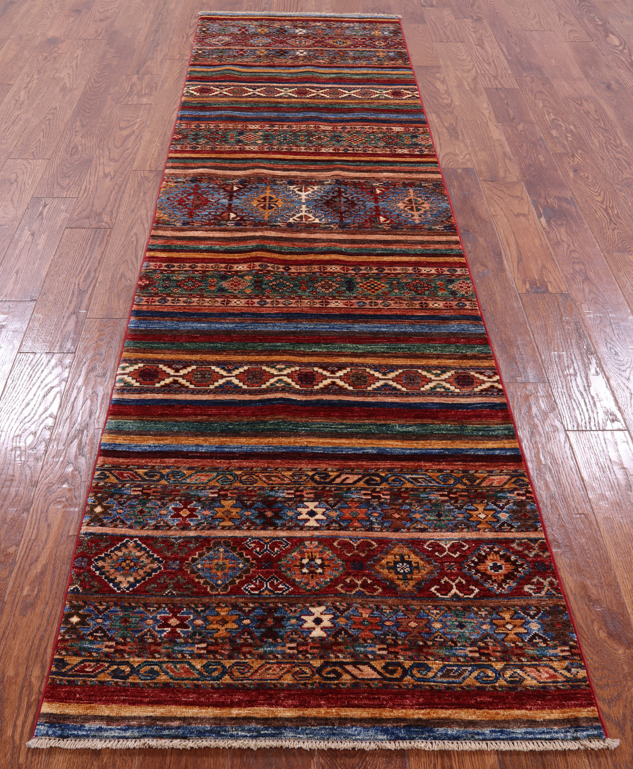 Khorjin Persian Gabbeh Hand Knotted Wool Runner Rug - 2' 8" X 9' 9" - Golden Nile