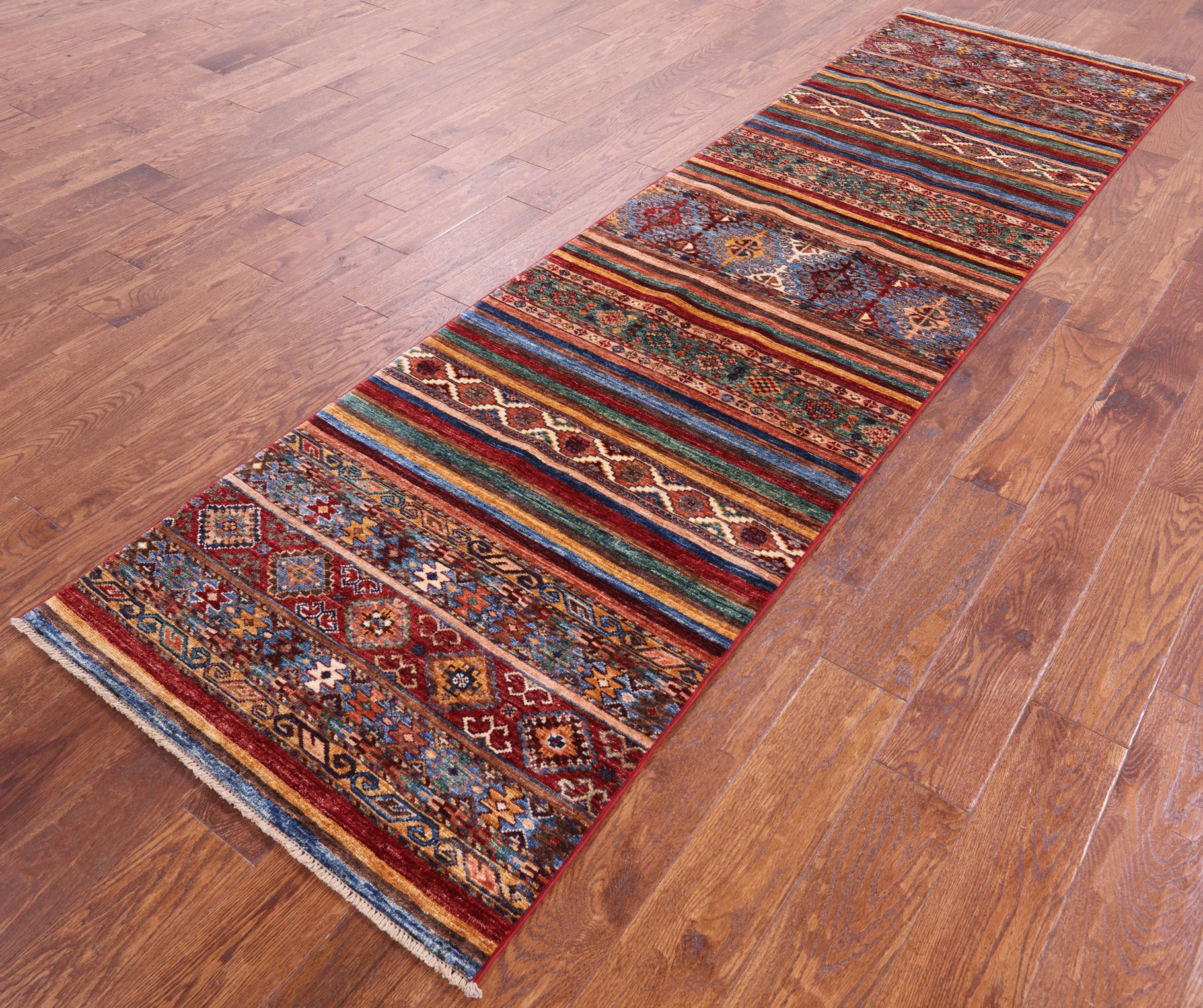 Khorjin Persian Gabbeh Hand Knotted Wool Runner Rug - 2' 8" X 9' 9" - Golden Nile
