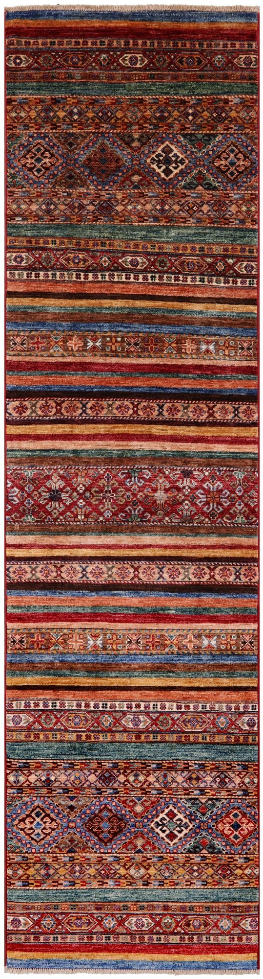 Khorjin Persian Gabbeh Hand Knotted Wool Runner Rug - 2' 7" X 9' 9" - Golden Nile