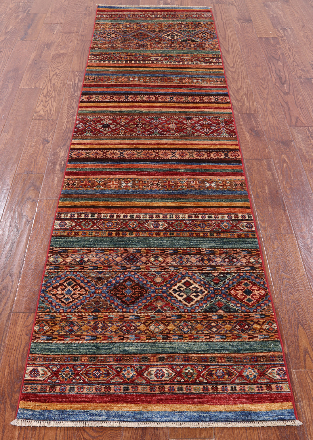 Khorjin Persian Gabbeh Hand Knotted Wool Runner Rug - 2' 7" X 9' 9" - Golden Nile