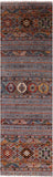 Grey Tribal Khorjin Persian Gabbeh Hand Knotted Wool Runner Rug - 2' 8" X 8' 9" - Golden Nile