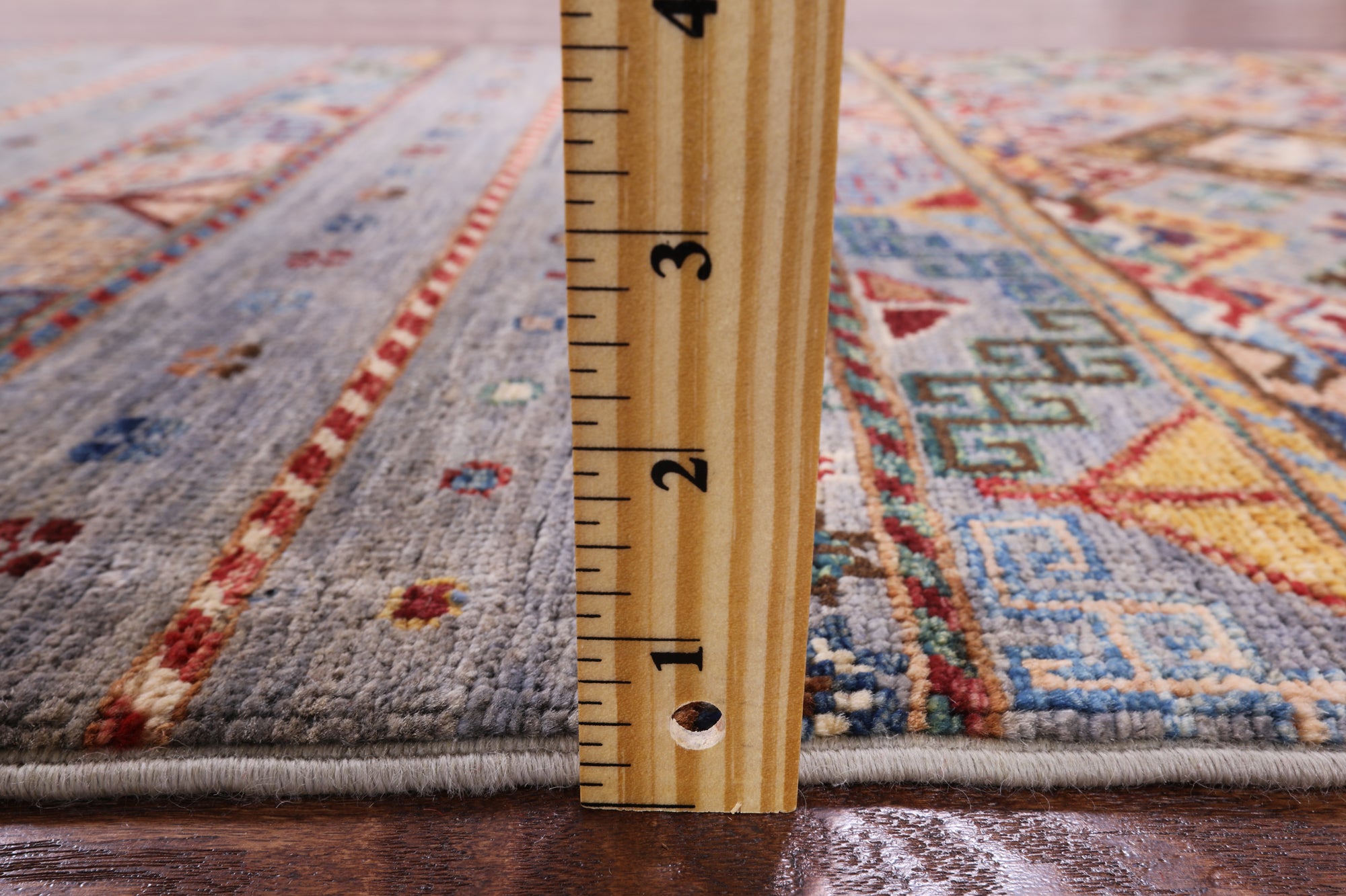 Grey Tribal Khorjin Persian Gabbeh Hand Knotted Wool Runner Rug - 2' 8" X 8' 9" - Golden Nile