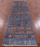 Tribal Persian Gabbeh Hand Knotted Wool Runner Rug - 2' 8" X 8' 4" - Golden Nile