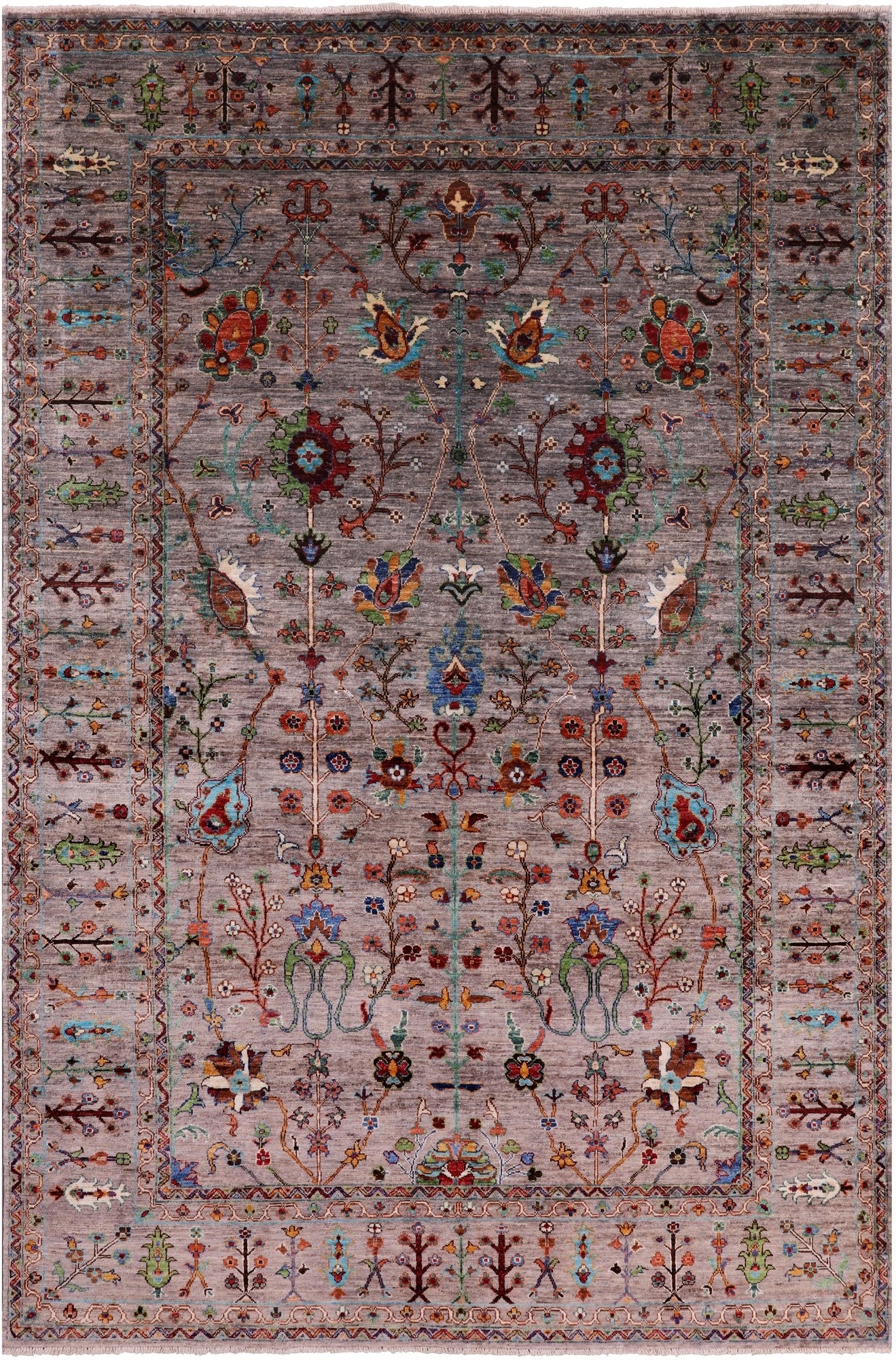 Peshawar Hand Knotted Wool Rug - 6' 6" X 9' 9" - Golden Nile