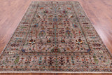 Peshawar Hand Knotted Wool Rug - 6' 6" X 9' 9" - Golden Nile