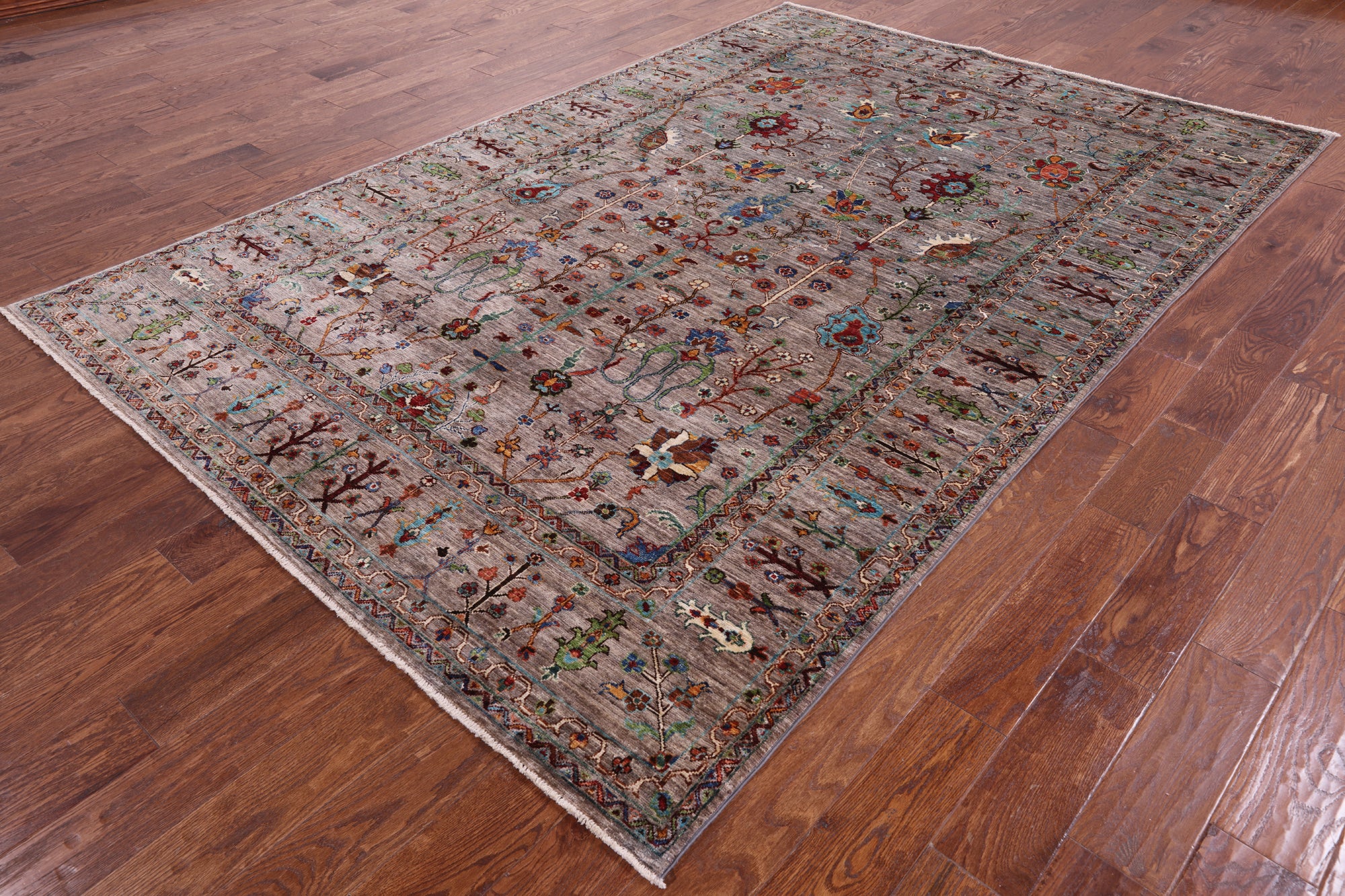 Peshawar Hand Knotted Wool Rug - 6' 6" X 9' 9" - Golden Nile