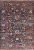 Grey Peshawar Hand Knotted Wool Rug - 5' 8" X 8' 1" - Golden Nile