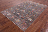 Grey Peshawar Hand Knotted Wool Rug - 5' 8" X 8' 1" - Golden Nile