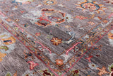 Grey Peshawar Hand Knotted Wool Rug - 5' 8" X 8' 1" - Golden Nile