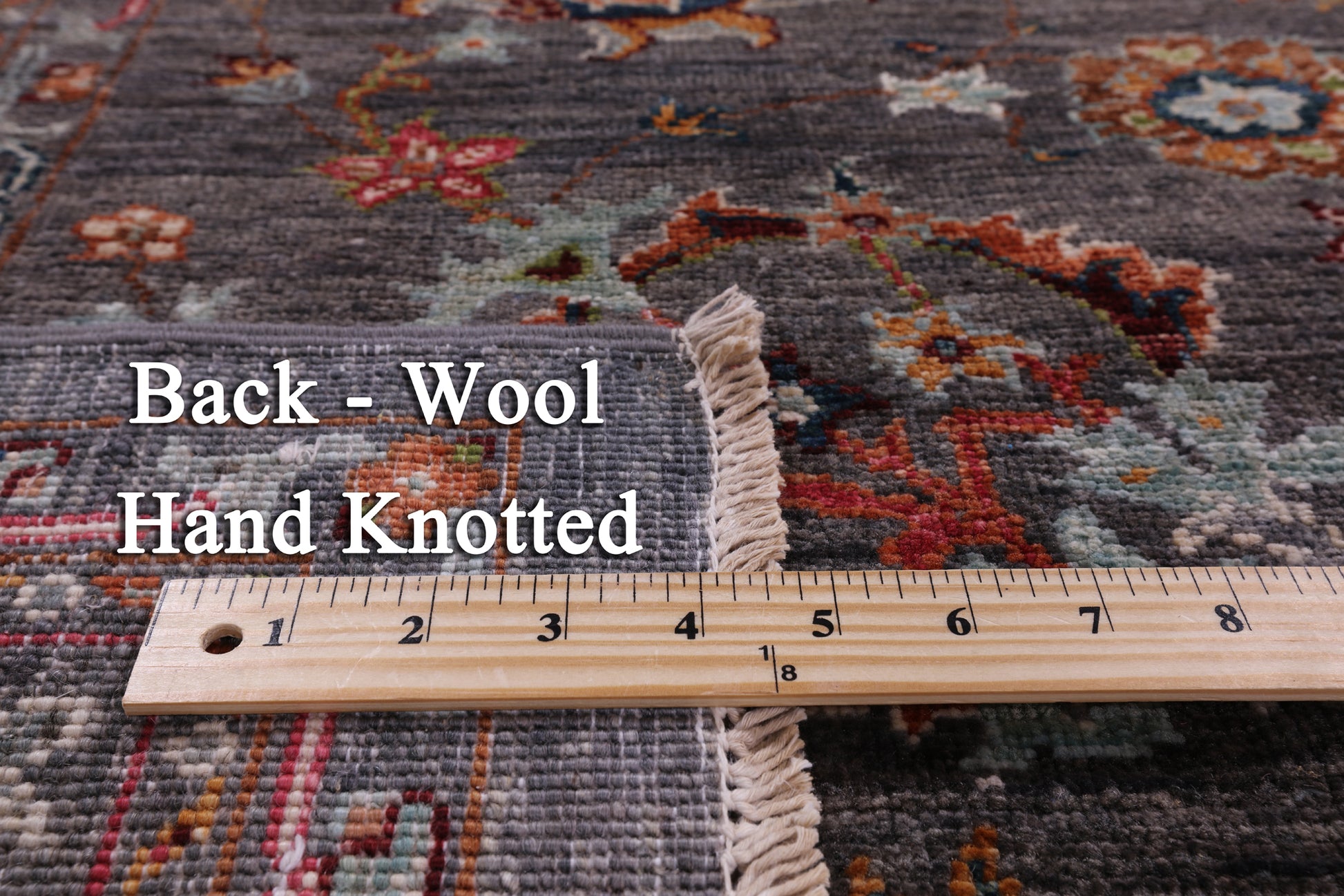 Grey Peshawar Hand Knotted Wool Rug - 5' 8" X 8' 1" - Golden Nile