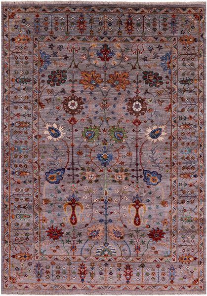 Peshawar Hand Knotted Wool Rug - 5' 7" X 7' 11" - Golden Nile