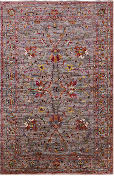 Peshawar Hand Knotted Wool Rug - 6' 8" X 10' 0" - Golden Nile