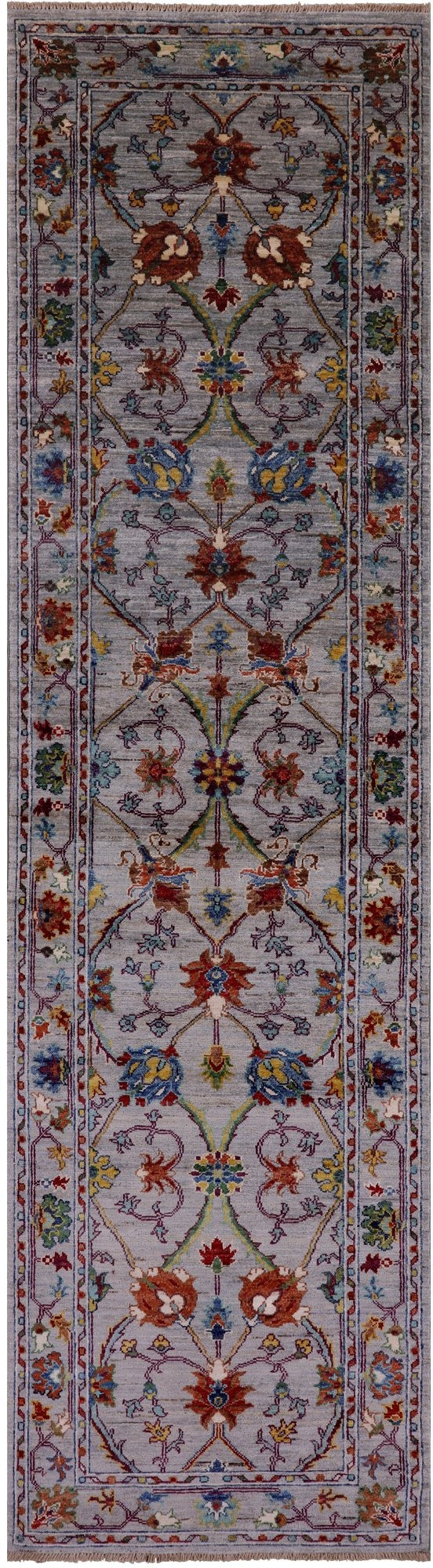 Peshawar Hand Knotted Wool Runner Rug - 2' 8" X 9' 11" - Golden Nile