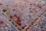 Grey Peshawar Hand Knotted Wool Runner Rug - 2' 7" X 8' 2" - Golden Nile