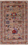 Peshawar Hand Knotted Wool Rug - 2' 7" X 4' - Golden Nile
