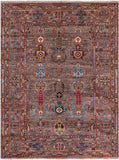 Peshawar Hand Knotted Wool Rug - 4' 10" X 6' 5" - Golden Nile