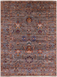 Peshawar Hand Knotted Wool Rug - 5' 0" X 6' 8" - Golden Nile